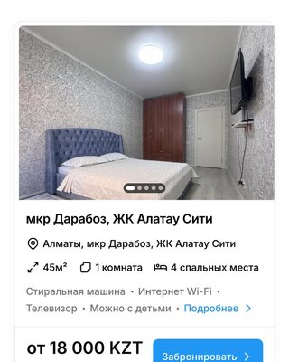 Карточка квартиры на сайте посуточной аренды: фото, адрес и спальные места